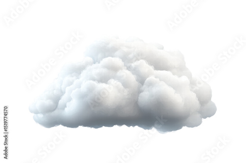 White cloud floating on transparent background