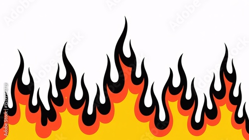 vector illustration of a fire flame of 90s style isolated on white 