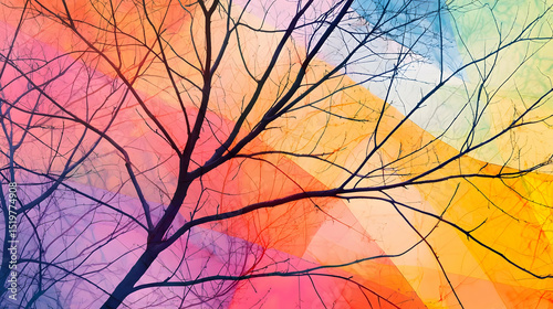 Colorful Abstract Tree Branches Design
