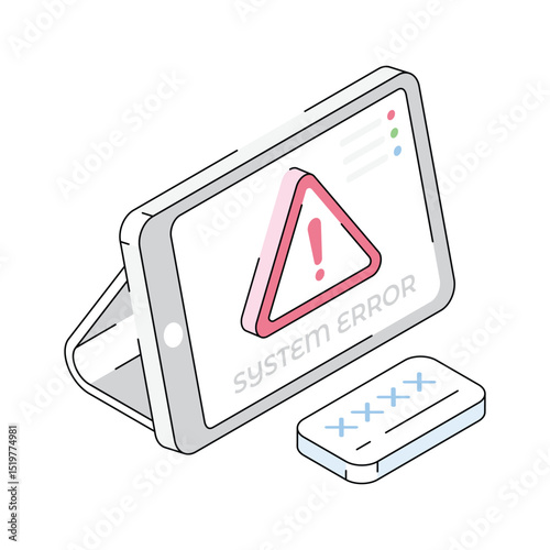 An amazing isometric icon representing system error issue