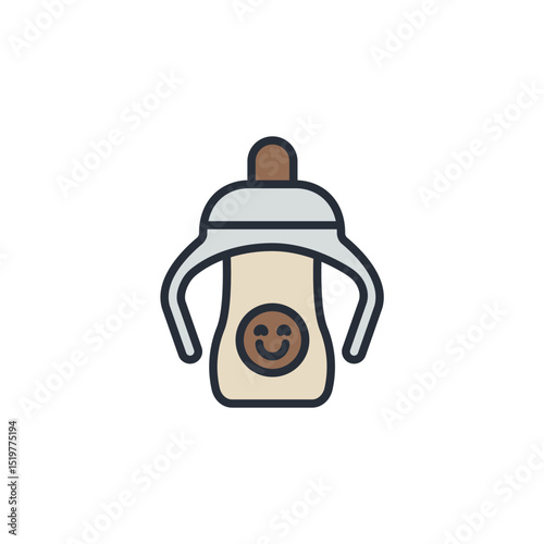 baby mug icons isolated on White Background. Flat style design