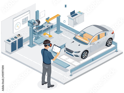 "Futuristic Industrial Engineer Using AR/VR for Smart Factory Design | Digital Twin & Industry 4.0 Concept"