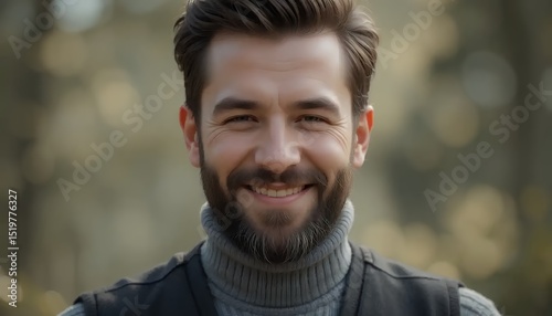 Bearded Man Smiling Portrait