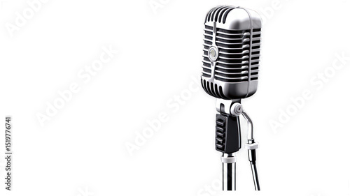 Retro microphone against a black background.
