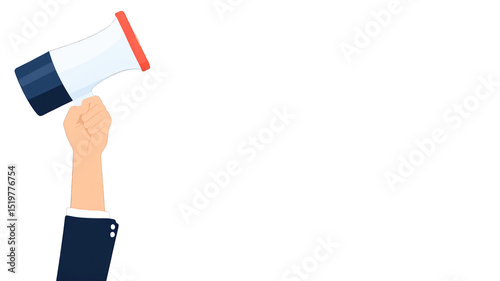Hand holding a megaphone.