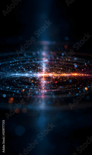 Abstract vortex of light and energy creates mesmerizing visual effect with vibrant colors and dynamic motion