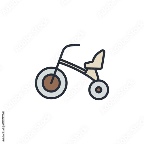 tricycle icons isolated on White Background. Flat style design