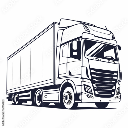 Logistic Truck Vector Illustration for Delivery and Shipping Design