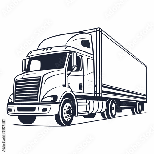 Logistic Truck Vector Illustration for Delivery and Shipping Design