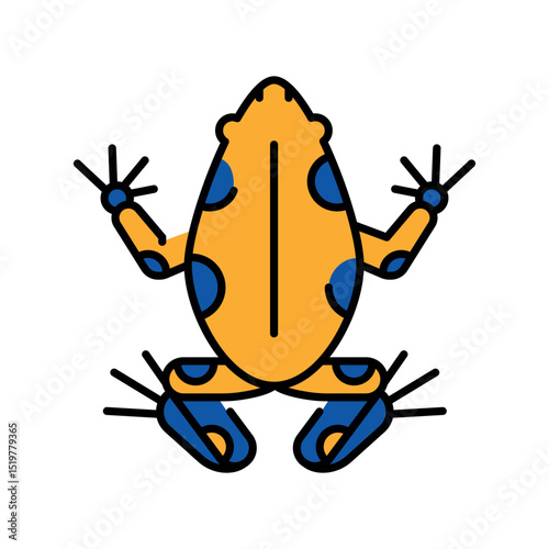 poison dart frog color flat icon for digital and print projects. South american animals.