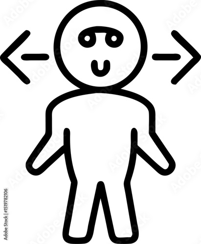 self consciousness vector outline icon on white or transparent background	