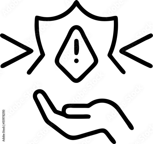 vulnerability vector outline icon on white or transparent background	
