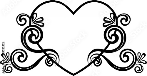 Heart decorated with floral o...