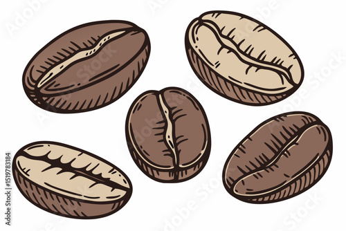 coffee beans isolated on white