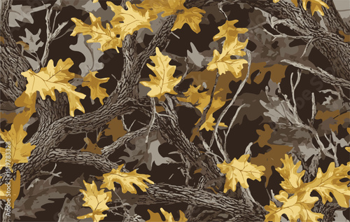 Real tree forest camouflage seamless pattern design pattern for hunting . Hunting camouflage. Camo pattern