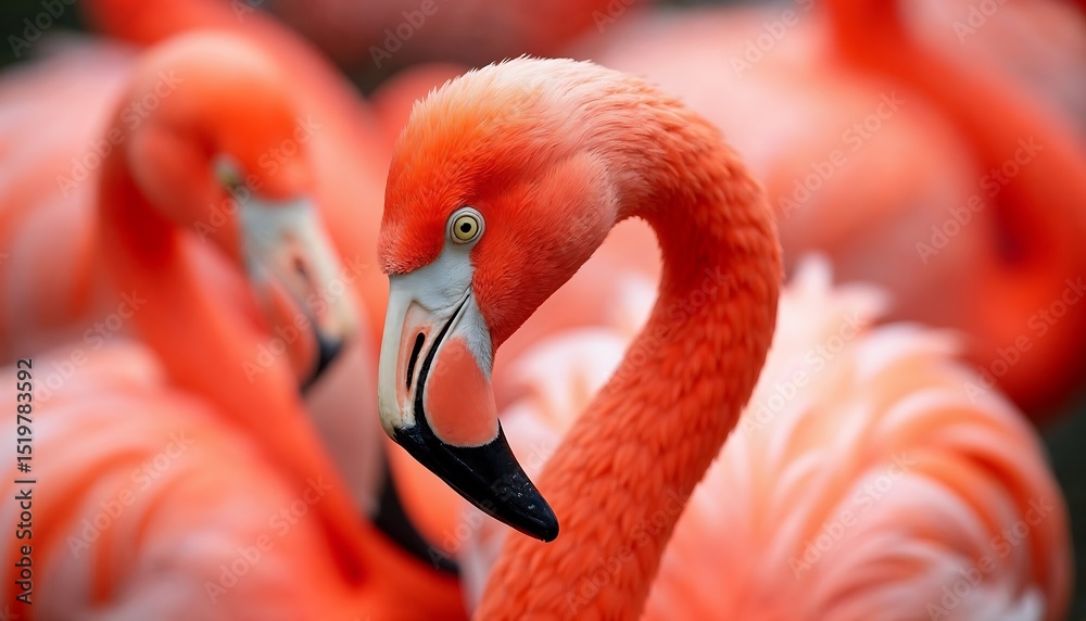 Fototapeta premium Flamingo Portrait Bird with Pink Feathers