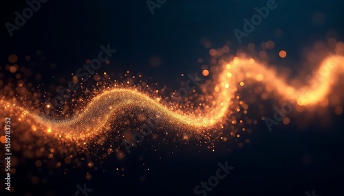 Golden Light Streak on Dark Background