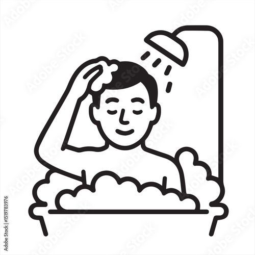 man in the shower on the bathroom