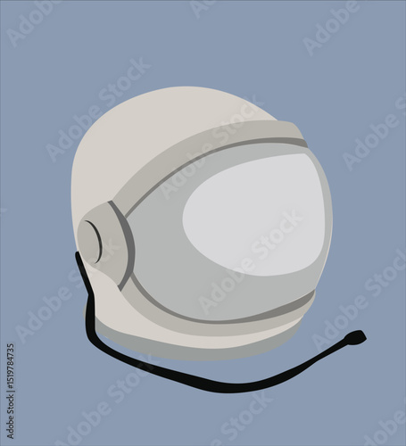 Astronaut helmet with glass. Cosmonaut mask for space exploration and flight in cosmos