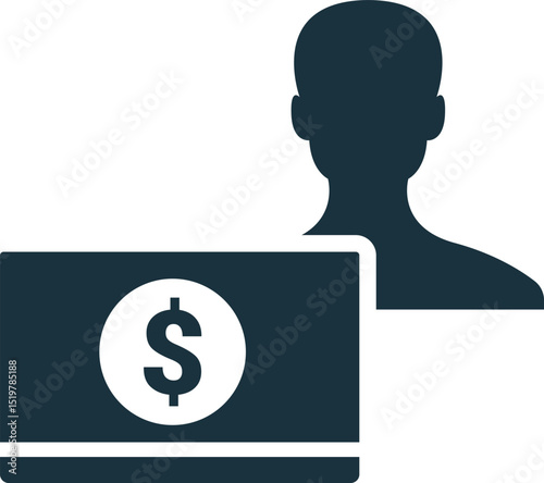 Businessman managing money and payment representing financial success