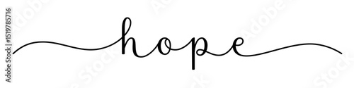 HOPE black vector brush calligraphy banner