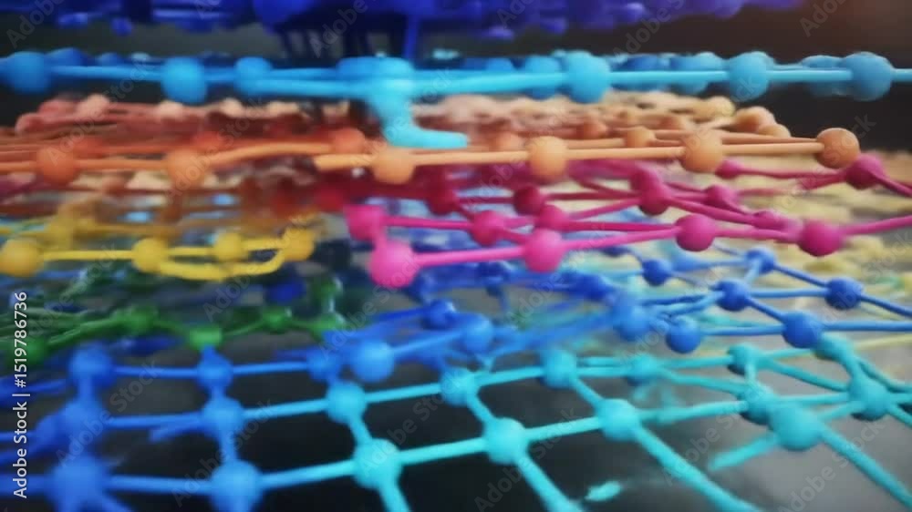 Colorful layers forming an abstract lattice structure