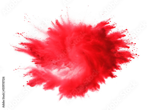 red color explosion isolated on white background PNG 