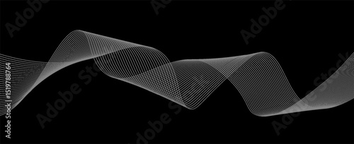 Abstract vector background with black wavy lines. vectors