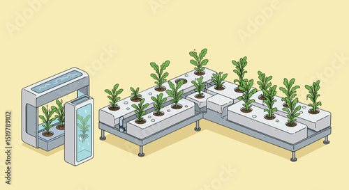 Indoor hydroponics farm fresh herbs growing systems