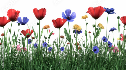Colorful Wildflower Meadow Border