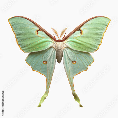 Luna Moth A Detailed Close-Up of a Pale Green Moth