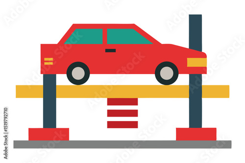 red car on white background