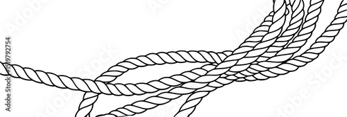 Black and white rope vector illustration
