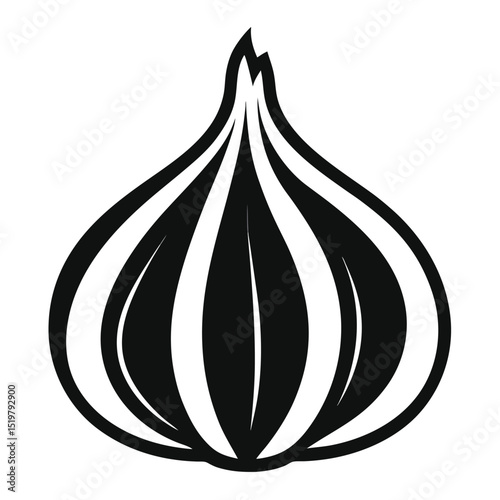 Garlic silhouette icon isolated on white background