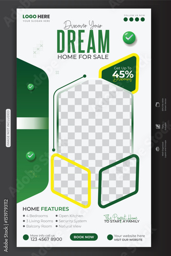 Discover Your Dream Home for Sale Luxury Property Advertisement social media post design
