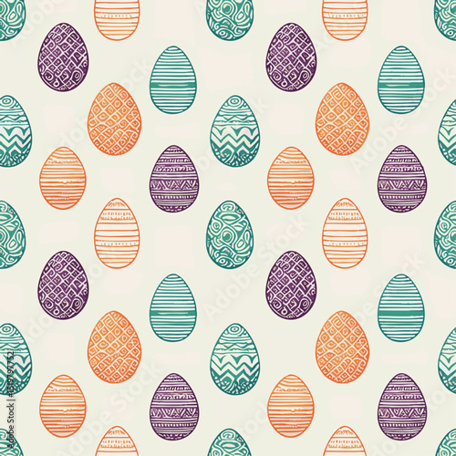 simple illustration on white background; isolated easter eggs; repeating pattern