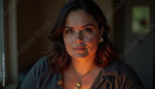 Closeup Portrait Of A Person With Warm Light
