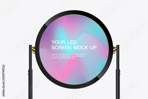 LED screen mock-up presents a sleek and modern design with bold, capitalized split across two lines for visual impact. The minimalist black background LED display vector, illustration