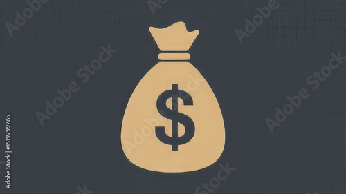 Money bag icon symbolizing finance and wealth management  