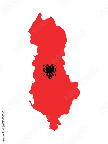 Albania map vector illustration isolated on white background