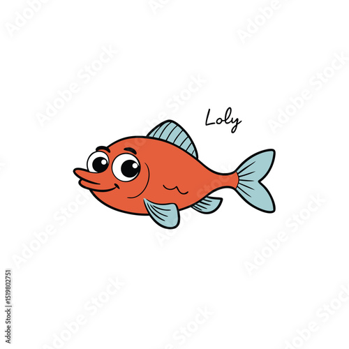 red fish on a white background