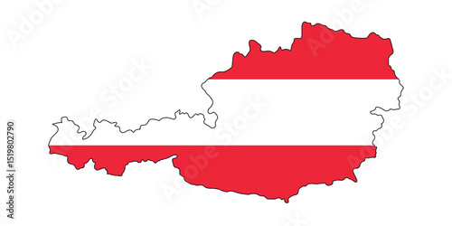 Austria flag map vector illustration on white background