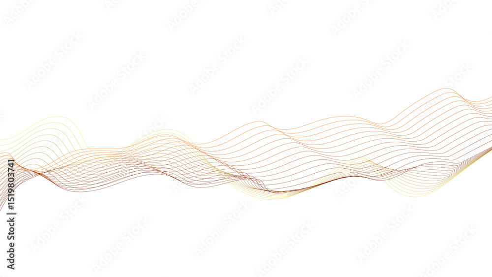 Fototapeta premium Abstract Wave Lines Background, Gradient Flow Design in Brown and Gold