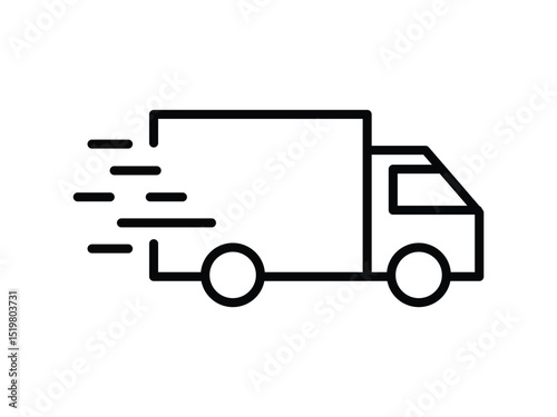 Delivery truck line icon vector. fast shipping line icon