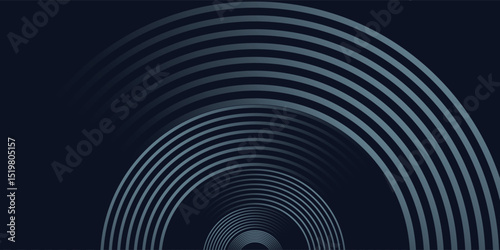 Blue abstract background with glowing circles. Swirl circular lines pattern. Geometric spiral. Twirl element. Modern graphic design. Futuristic technology concept. Vector illustration.