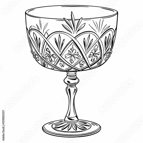 wine glass on white background