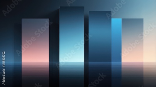 Futuristic Gradient AI Background with Smooth Blue to Black Transition