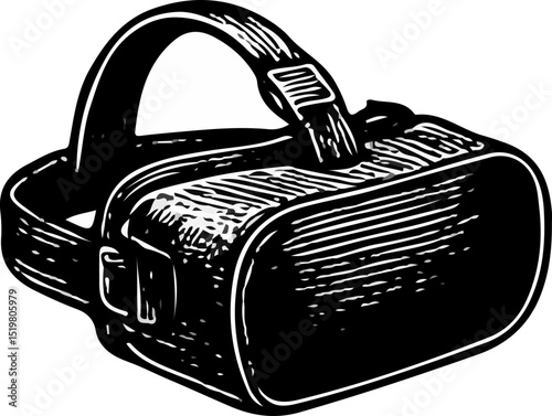 Hand-drawn collection of virtual reality headsets for immersive gamig and simulation experiences.