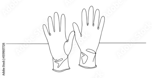 protective medical gloves icon line drawing