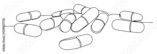 scattered pills icon pharmaceutical illustration